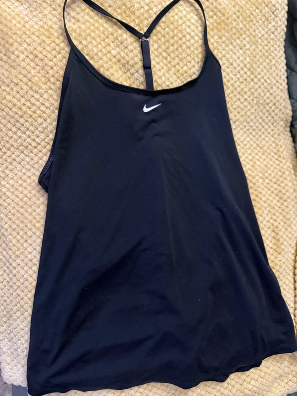 Nike Black Racerback Training Tank with White Swoosh
